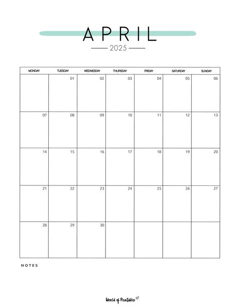 April 2025 Calendar, Study Tracker, April Calendar, New Year Calendar, Bullet Journal Ideas Templates, Monthly Planner Template, Print Journal, Monthly Calendar Template, 2025 Calendar