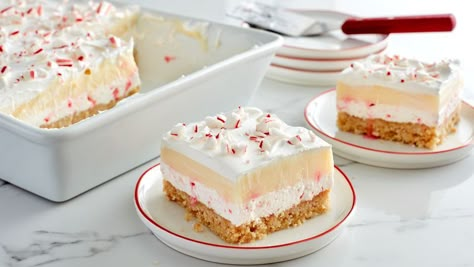 Christmas Lush Dessert, Lush Cake, Lush Dessert, Dessert Lasagna, Lush Recipes, Sugar Cookie Crust, Layered Dessert, Timeless Christmas, Betty Crocker Recipes