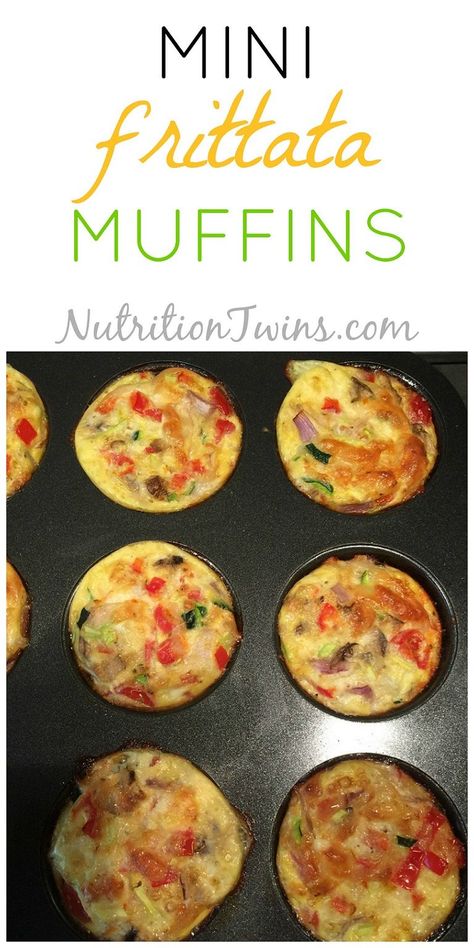 Mini Frittata Muffins | Only 67 Calories | Easy, Satiating, Perfect Breakfast on-the-Go | For MORE RECIPES, Fitness & Nutrition Tips please SIGN UP for our FREE NEWSLETTER www.NutritionTwins.com | @egglandsbest .client Frittata Muffins, Mini Frittata, Veggie Frittata, Breakfast On The Go, More Recipes, Perfect Breakfast, Quick Breakfast, Popular Recipes, Nutrition Tips