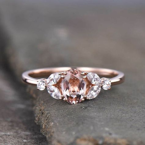 Engagement Ring Morganite, Marquise Cut Diamond Engagement Rings, Fiance Ring, Morganite Diamond Ring, Emerald Wedding Band, Pink Morganite Engagement Ring, Morganite Gemstone, Tanzanite Diamond Ring, Morganite Diamond