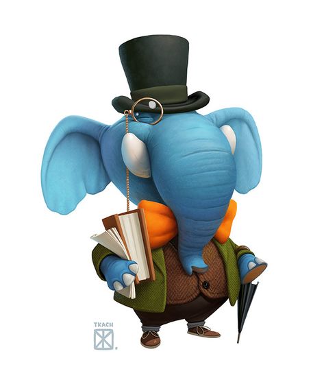 Elephant Character, Elephant Illustration, Animal Illustration Art, An Elephant, Character Sketch, 3d Characters, Children's Book Illustration, Animated Characters, Creature Design