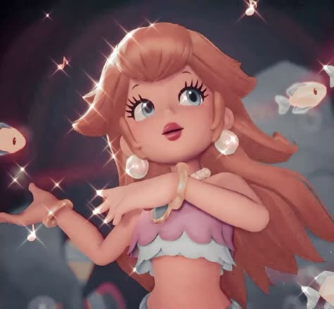 Matching Pfp Princess Peach And Rosalina, Game Characters Pfp, Christmas Princess Peach, Princess Peach Pfp Aesthetic, Mario Profile Picture, Toadette Pfp, Princess Daisy Pfp, Pfp Mario, Mermaid Peach