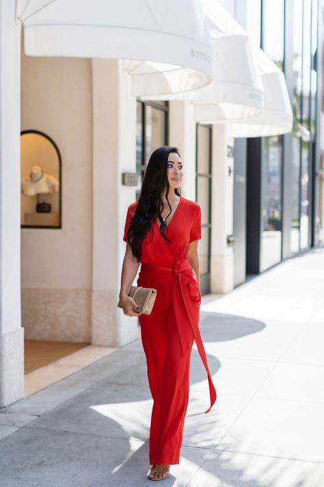 Red Jumpsuit. Red Jumpsuit Outfit, Red Jumpsuits Outfit, Jumpsuit Modern, Ladies Jumpsuits, Onepiece Jumpsuit, Jumpsuit Lace, Palazzo Jumpsuit, Elegant Jumpsuit, Holiday Party Outfits