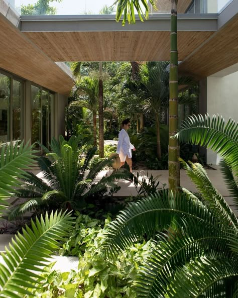 @vida.masterplanning.design shared a photo on Instagram: “Blurring the line between architecture and landscape. :) ⠀⠀⠀⠀⠀⠀⠀⠀⠀ #landscapearchitecture #landscapedesign #nosara #costarica #junglehouse…” • Jan 27, 2022 at 1:58am UTC Resort Landscape Design, Landscape Resort, Balinese Landscape, Masterplan Architecture, Ubud Villas, Ubud Hotels, Modern Tropical House, Jungle House, Corridor Design