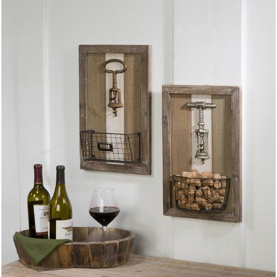 Wine Barrel Wall, Basket Wall Art, Wine Wall, Accent Wall Decor, Diy Wine, Wine Barrel, Wall Decor Set, Gracie Oaks, Baskets On Wall