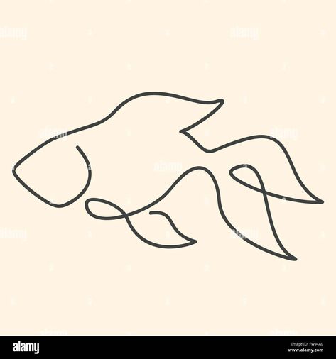 Fine Line Goldfish Tattoo, Tiny Goldfish Tattoo, Minimalist Fish Drawing, One Line Fish Tattoo, Small Goldfish Tattoo, Goldfish Line Art, Simple Fish Design, Be A Goldfish Tattoo, Cute Goldfish Tattoo