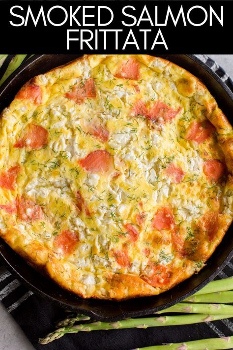 Smoked Salmon Frittata Recipes, Smoked Salmon Omelette, Fritata Recipe, Salmon Frittata, Smoked Salmon Frittata, Easy Frittata Recipe, Healthy Frittata, Smoked Salmon And Eggs, Goat Cheese Frittata