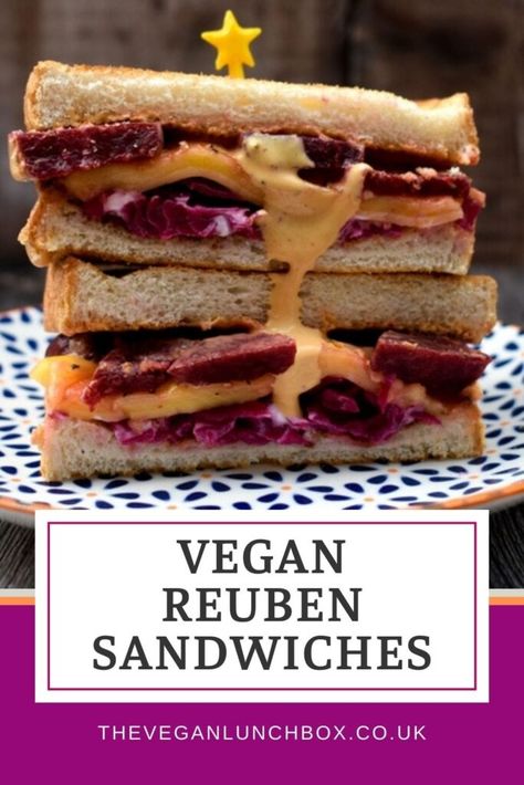 Vegan Rubin Sandwich, Vegan Reuben Sandwich, Vegan Reuben, Reuben Recipe, Reuben Sandwiches, Lunch At Home, Vegan Sauce, Vegan Lunch Box, Picnic Recipes