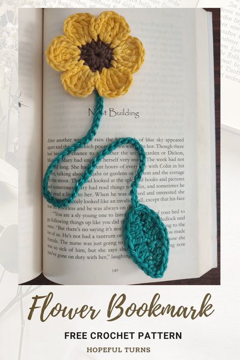 Crocheted Flower Bookmarks Free Patterns, Crochet Flower Bookmarks Free Patterns Easy, Sunflower Crochet Bookmark Pattern, Flower Book Mark Crochet, Crochet Daisy Bookmark Pattern Free, Bookmarks Diy Crochet, Free Crochet Flower Bookmark Patterns, Crochet A Flower Easy, Crocheted Flower Bookmarks