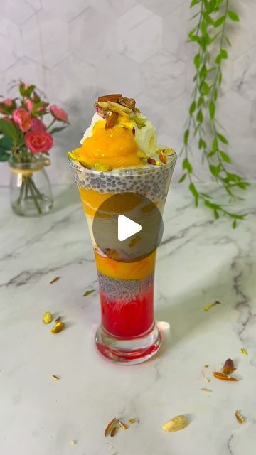 Mango Falooda Recipe, Mango Falooda, Sabja Seeds, Falooda Recipe, Ramzan Recipe, Rose Syrup, Iftar Recipes, Mango Puree, Ramadan Recipes