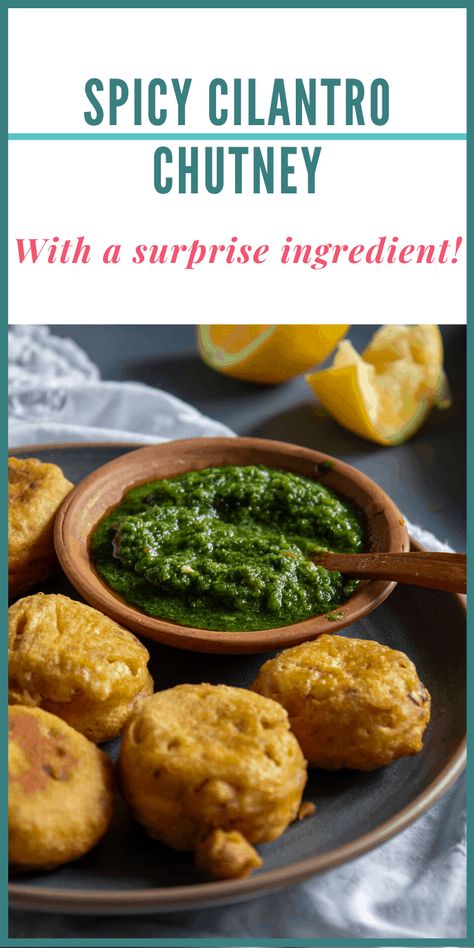 The BEST Cilantro Chutney for Pakoras - Flour & Spice Coriander Chutney, Cilantro Chutney, Canadian Food, Dutch Recipes, Pakistani Food, Chutney Recipes, Indian Snack Recipes, Samosa, Indian Dishes