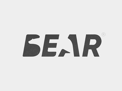 https://dribbble.com/shots/5102869-Bear-Logo  #logodesign #logo #dribbble #queble #designstudio #branding #brandidentity #illustration Logo Tipografi, Animal Typography, Type Logo Design, Desain Merek, Bear Logo Design, Logo Handwritten, Typographie Logo, Logo Design Negative Space, Logos Photography