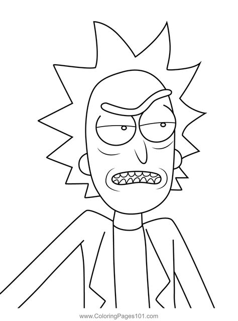 Rick Sanchez Rick and Morty Coloring Page Ricky And Morty Drawing, Rick And Morty Draw, Coloring Pages Rick And Morty, Rick Sanchez Drawing, Rick And Morty Doodles, Lil Peep Coloring Page, How To Draw Rick And Morty, Rick From Rick And Morty Drawing, Rick And Morty Drawing Sketch