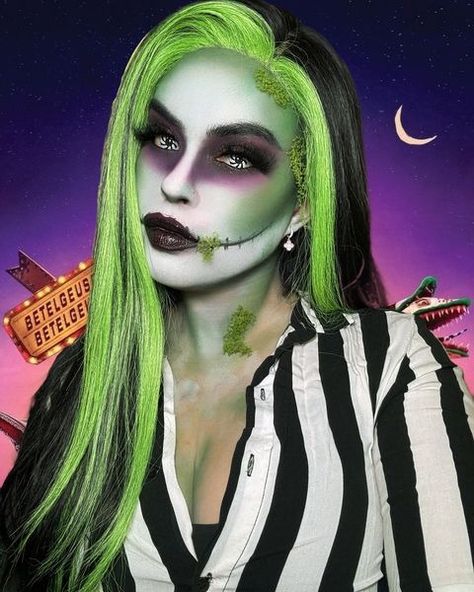 Instagram Beetle Juice Makeup Glam, Beetle Juice Make Up Female, Delores Beetlejuice Make Up, Beetlejuice Makeup Delores, Beetle Juice Women’s Makeup, Pretty Products, Wash Your Hands, Halloween Town, Who Said