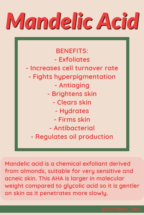 Mandelic Acid Benefits, Skin Facts, Skin Advice, Skin Care Routine Order, Skin Care Guide, Skin Aesthetics, Mandelic Acid, Basic Skin Care Routine, Skin Science