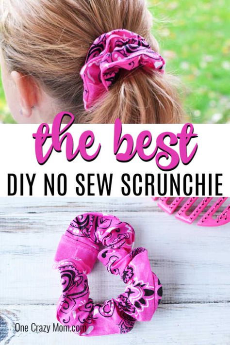 Learn how to make this easy DIY Scrunchie No Sew in just minutes. This super easy diy scrunchie is so fun to make and they turn out gorgeous. No Sew Hair Scrunchies, No Sew Scrunchie Diy, No Sew Scrunchie, Sleeve Scrunchies, No Sew Hair Bows, Hair Embellishments, Fair Crafts, Diy Scrunchie, Sew Crafts