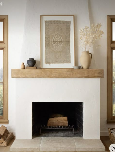 Spanish Style Fireplace, Mediterranean Fireplace, Black Brick Fireplace, Plaster Fireplace, Stucco Fireplace, Summit Lake, Black Tile, White Fireplace, Farmhouse Fireplace