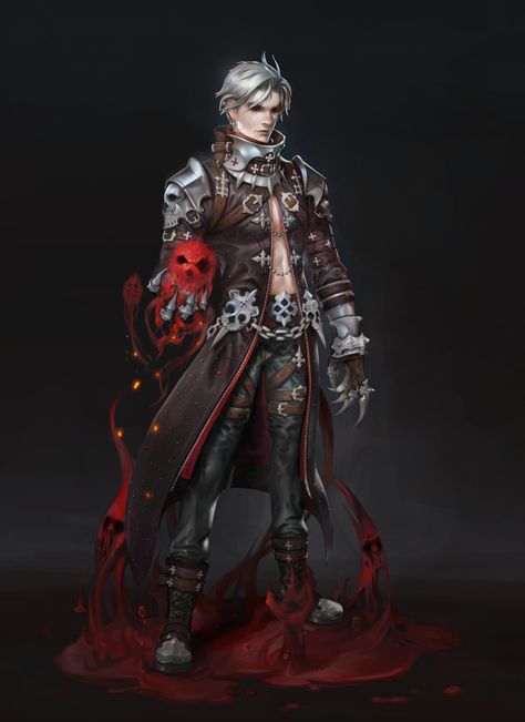 ArtStation - blood mage, bae yamile Mage Robes Concept Art, Blood Mage Aesthetic, Blood Mage Art, Skeleton Mage Art, Fire Mage Art, Dragon Age Blood Mage, Mage Aesthetic, Dark Character, Blood Mage