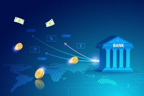 Digital finance and banking investment service in futuristic background. Bank building with online growth graph investment, secure money and financial innovation technology. Growth Graph, Car Showroom Design, Bank Building, Messi Photos, Banks Building, Futuristic Background, Money Design, Art Couple, Investment Banking