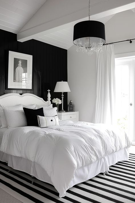 Monochrome Bedroom Ideas, Black White And Grey Bedroom, Bedroom Black And White, Black And White Bedroom, Black White Bedrooms, Monochrome Bedroom, Texture Ideas, Personal Retreat, Black And White Living Room