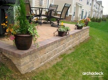 deck cantilevered over slope retaining wall | Belgard Paver Patio with Retaining Wall in Aurora, IL traditional ... Slope Retaining Wall, Patio With Retaining Wall, Backyard Pavers, Patio Redo, Retaining Wall Patio, Pavers Patio, Concrete Paver Patio, Diy Patio Ideas, Backyard Retaining Walls