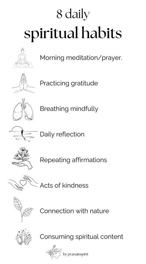 Here are 8 habits you can start doing daily to cultivate spirituality in your life. #spiritual #spirituality #spiritualjourney #manifesting #chakrahealing #journaling #balancedchakras #spiritualgirl #feminine #yoga #meditation #incense #essential oils Meditation For Beginners Spiritual, Feminine Habits, Meditation Witchcraft, Feminine Yoga, Spiritual Habits, Meditation Incense, Spiritual Routine, Spirituality Aesthetic, How To Start Meditating