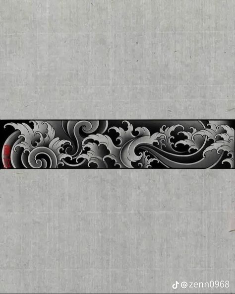 Japanese Dragon Armband Tattoo, Japanese Sleeve Tattoos Design, Japanese Tattoo Band Arm, Japanese Arm Band Tattoo Design, Cloud Band Tattoo, Japanese Arm Band Tattoo, Arm Band Tattoo Men, Arm Band Tattoo Designs For Men, Armband Tattoo Men Forearm