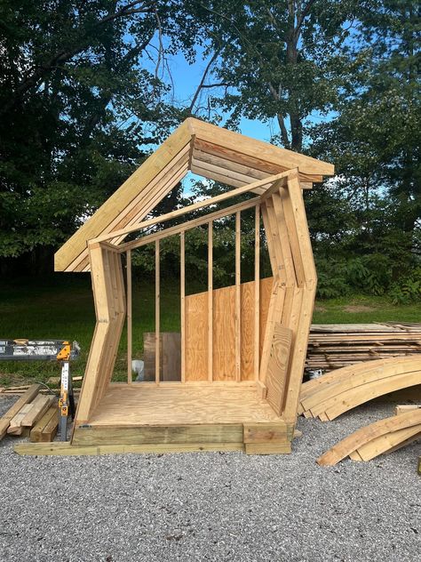 Treehouse Chicken Coop, Hobbit House Chicken Coop, Hexagon Treehouse, Crooked Playhouse, Enchanted Village, Cottage Greenhouse, Kelly’s Treehouse, Tree Structure, Crooked House