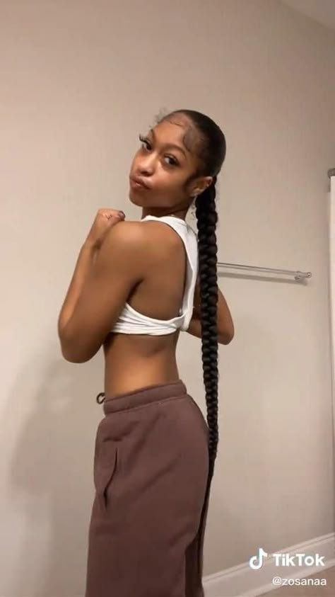 High Slick Braid Ponytail, Slick Back Braided Ponytail Weave High, Middle Part One Braid Ponytail, Slick Back Braided Ponytail Weave Middle Part, Middle Part Slick Back Ponytail Braid, Braided Pony Hairstyles For Black Women, Slick Styles Black Women, Braided Ponytail Hairstyles Middle Part, Slicked Braided Ponytail