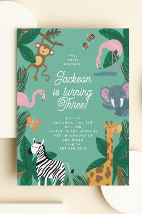 Cute Party Animal Invitation
Cute and colorful birthday invitation for a toddler or young child featuring adorable illustrations of animals having a party. Perfect for girl or boy birthday! #3rdbirthday #birthday #happybirthday #birthdaycards #birthdayparty #animals #cute Party Animal Invitation, Bday Invitation Card, Birthday Rsvp, Baby Party Invitations, Animal Invitation, Neutral Birthday, Bday Party Invitations, Diy Birthday Invitations, Animals Party