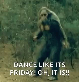 Happy Friday Dance GIF - HappyFriday Dance Bigfoot - Discover & Share GIFs Bigfoot Dancing, Avril Levine, Happy Friday Humour, Happy Friday Gif, Happy Friday Dance, Weekend Gif, Friday Gif, Silly Sayings, Friday Dance