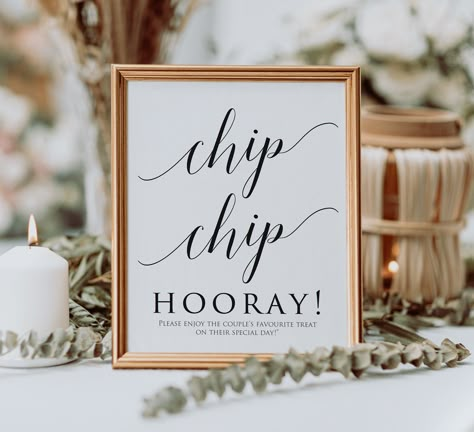 Wedding Chips And Dip, Chip Table Wedding, Wedding Reception Cookie Bar, Cookie Sign Wedding, Chip Party Display, Engagement Party Table Signs, Chip Wall Wedding, Chip Wall For Party, Wedding Snack Table Sign