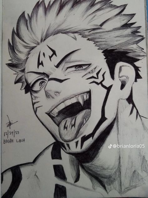 Sukuna Jujutsu, Itadori Drawing, Itadori Sketch, Sakuna Jujutsu Kaisen Drawing Easy, Itadori Art, Sukuna Sketch, Drawing Sukuna, Sukuna Pencil Drawing, Gojo Draw Sketch