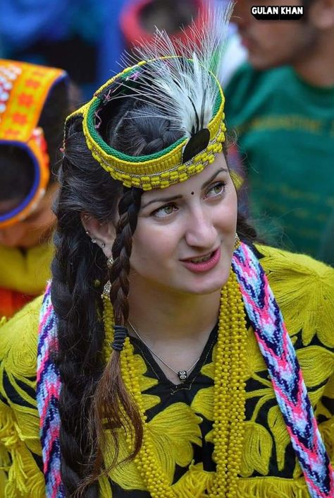 Beautiful Kalashi girl with traditional cultural dress and cap Kalash valley Chitral kpk Pakistan Kalash Valley, Cultural Dress, Party Eyes, Big Women Fashion, Famous Dress, What Is Fashion, Stylish Short Dresses, Glamorous Party, Valley Girls