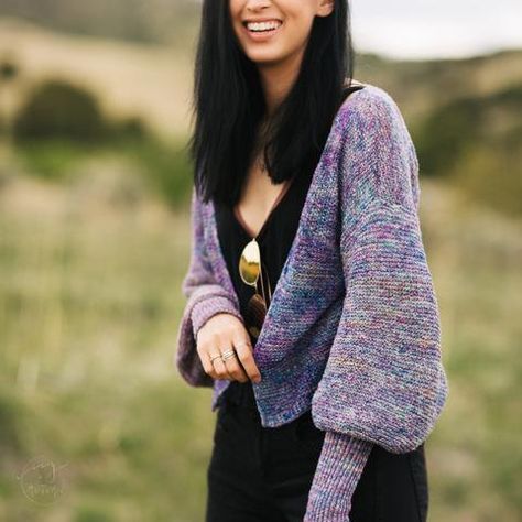 Free Pattern Friday: Zephyr Tides Cardi Puff Sleeve Cardigan Knitting Pattern, Campfire Cardigan Free Pattern, Festival Cardigan Knitting Pattern, Bell Sleeve Knitting Pattern, Crochet Bell Sleeve Cardigan Pattern Free, Diy Crafts Knitting, Diy Crafts Crochet, Pattern Outfits, Knit Cardigan Pattern