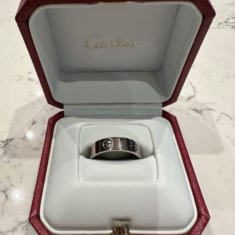 Excellent Condition Size 58 White Gold Cartier Love Ring! Includes Box And Certiifate Of Authenticity. Cartier Men Ring, Cartier White Gold, Gold Love Ring, Jewelry Cartier, Cartier Love Ring, Cell Phone Holster, Cartier Jewelry, Ring Men, Cartier Men