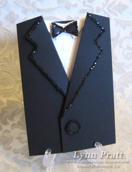 Tuxedo Pocket Card by lpratt - Cards and Paper Crafts at Splitcoaststampers Tuxedo Card, Boy Cards, Pocket Card, Birthday Cards For Men, Hand Of Cards, Pocket Cards, Male Cards, Masculine Cards, Fathers Day Cards