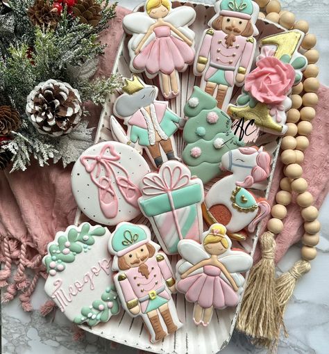 Land Of Sweets Nutcracker Birthday Party, Pink Nutcracker Cookies, Nutcracker Dessert Table, The Nutcracker Themed Party, Nutcracker Ballerina Birthday Party, Nutcracker Birthday Theme, Nutcracker Gender Reveal Ideas, Pastel Nutcracker Party, Pastel Nutcracker Birthday