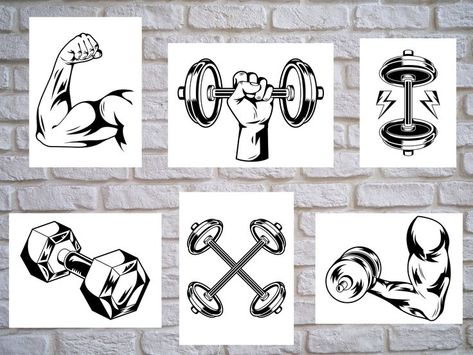 Gym Room Decor, Beer Bottle Art, Gym Materials, Gym Poster, Gym Art, Gym Wall, Gym Weights, Fitness Art, Envelope Art