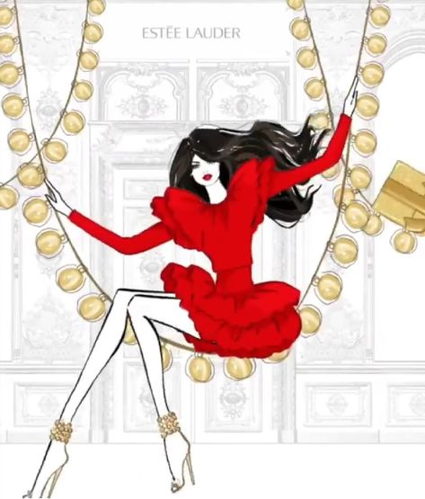 Christmas Fashion Illustration, Meghan Hess, Mary Kay Posts, Christmas Phone Theme, Retro Music Art, Megan Hess Illustration, Kerrie Hess, Vintage Fashion Illustration, Holly Dolly