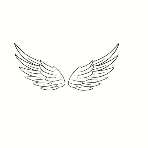 Angel Wing Drawing Tattoo, Angel Wings Tattoo Stencil, Easy Tattoos For Beginners, Small Wing Tattoos, Small Wings Tattoo, Small Angel Wing Tattoo, Eagle Wing Tattoos, Alas Tattoo, Wing Tattoo Men