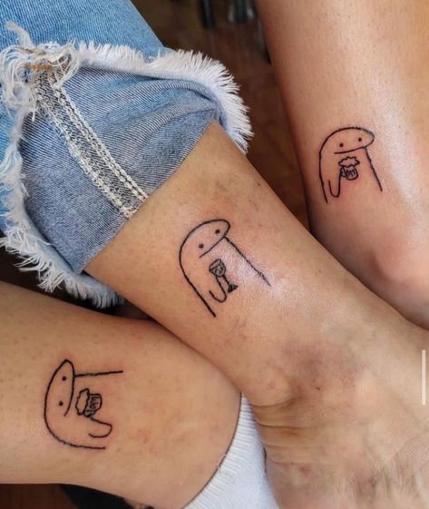 Group Tattoos Men, Friend Group Tattoos Guys, Coworker Matching Tattoo, Three Person Tattoo Family, 3 Sibling Tattoos 2 Sisters 1 Brother, Cousins Tattoos, Group Of 3 Tattoos, Trio Best Friend Tattoos, Group Tattoo Ideas