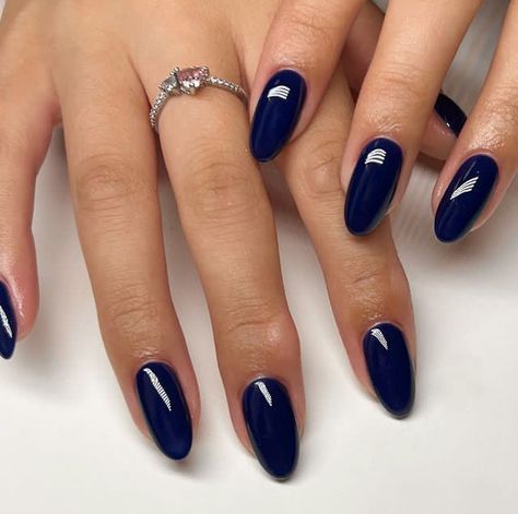 Italy Nails, Hoco Nails, Blue Gel Nails, Blue Acrylic Nails, Casual Nails, Simple Acrylic Nails, Classy Acrylic Nails, Almond Acrylic Nails, Nails 2024