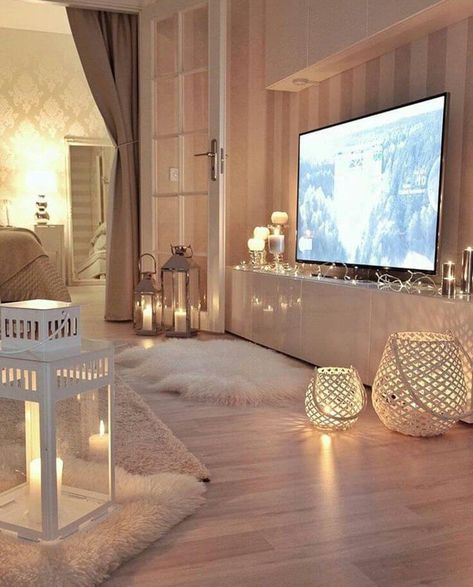 Dinner Romantic, Interior Boho, Affordable Apartments, Beige Living Rooms, Apartment Living Room Design, Homes Exterior, Homes Ideas, Romantic Homes, Apartment Living Room