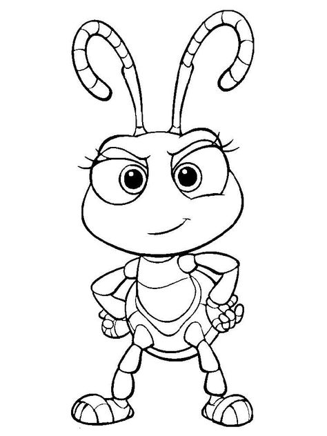 A Bugs Life Characters, Toy Story Coloring Pages, Disney Coloring Sheets, A Bugs Life, Insect Coloring Pages, Camping Coloring Pages, Bug Coloring Pages, Cartoons Characters, Easy Disney Drawings