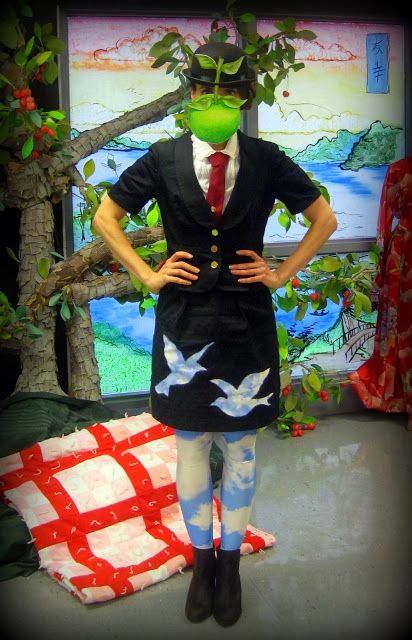 Cassie Stephens: What the Art Teacher Wore #81 Magritte Paintings, Art Teacher Outfits, Tattoo Character, Cassie Stephens, Teacher Costumes, Teacher Wear, Outfit Photos, René Magritte, Art Costume