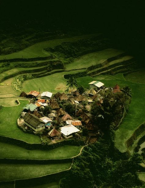 By David Lazar - LOST WORLD - This isolated village called Bang-an in the northern Philippines holds a somewhat agrarian existence. Far removed from civilisation, it is located about one hour away from the small town of Banaue on a bumpy dirt road through the mountains. Detail Isolated Places, Banaue, View From Above, Lost World, Dirt Road, Drone Photography, Aerial Photography, Small Town, Small Towns