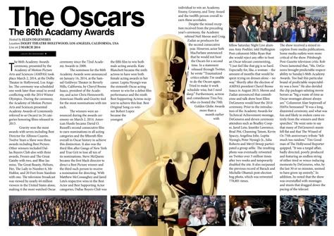 UAL Diploma in Art & Design - Graphic Design Specialism - Unit 7 Final Pieces: Film review layout for The Oscars (86th Academy Awards) for Little White Lies magazine (D&AD brief 2012). Copyright James Wilson 2014. All images belong to their respective owners. Movie Magazine Layout, Film Magazine Layout, Digital Magazine Layout, College Magazine, Magazine Makeup, Makeup Layout, Conceptual Image, Oscar Nominations, Little White Lies