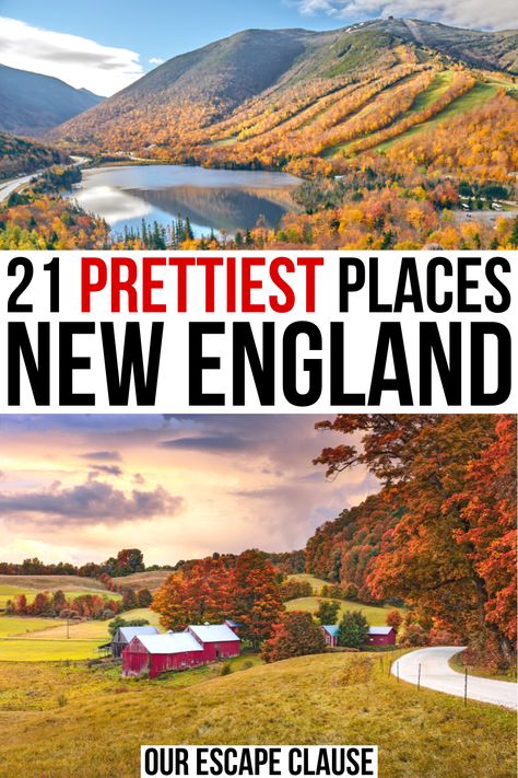 New England In October, New England Things To Do, England Restaurants, New England Vacation, England Itinerary, New England Landscape, England Road Trip, Fall Foliage Road Trips, England Vacation