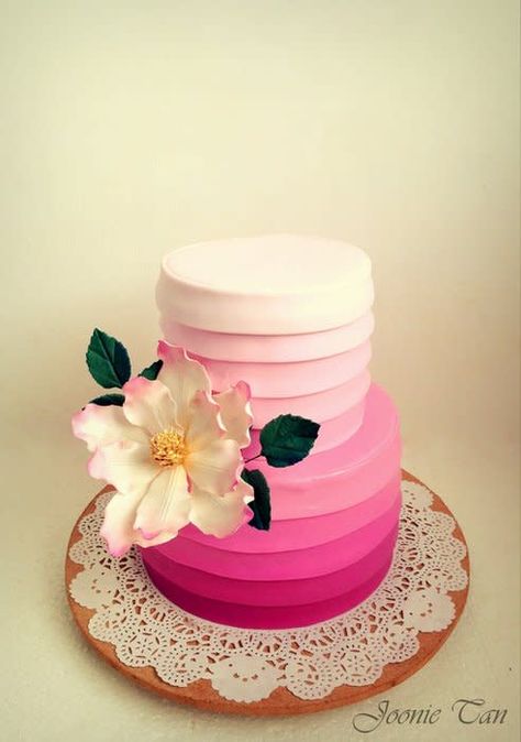 New Birthday Cake, Cake With Flowers, Ombre Cake, Tiered Cake, Just Cakes, Gorgeous Cakes, Occasion Cakes, Love Cake, Wedding Cake Designs